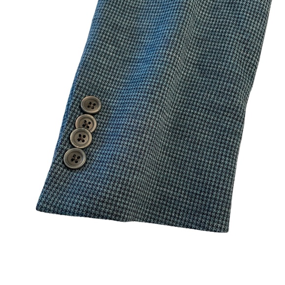Jack Victor Lora Piana Cashmere Houndstooth Blazer Sport Coat Size 40R, Blue,EUC - Picture 4 of 10